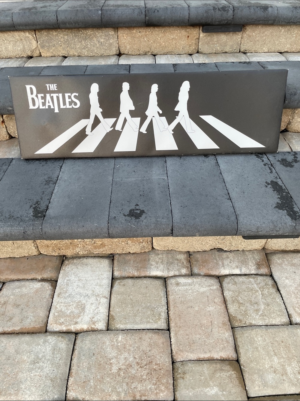 The Beatles Black and White Abbey Road Silhouette Wall Canvas - 30”x9”
